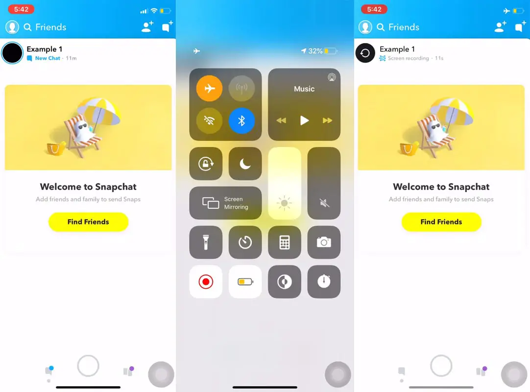 Screen Recording Snapchat iOS