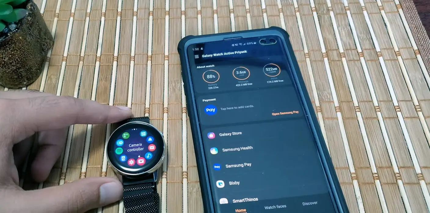 Camera Controller App in Galaxy Watch