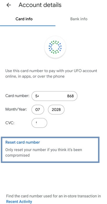 Card Number Details Google Pay