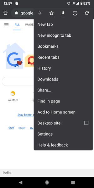 Enable Desktop Site Chrome Android