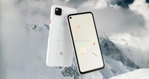 Google Pixel 4a With Snow Background