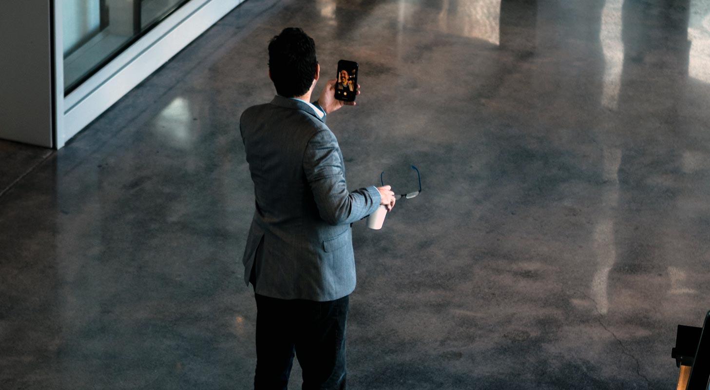 Man Making Video Call In the Mid way hall