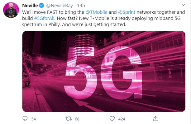 Nevelle President of T-Mobile Confirmed about Sprint 5G