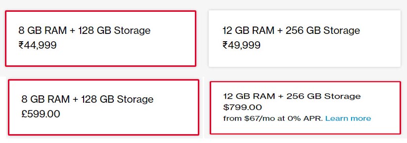 OnePlus 8 Price range