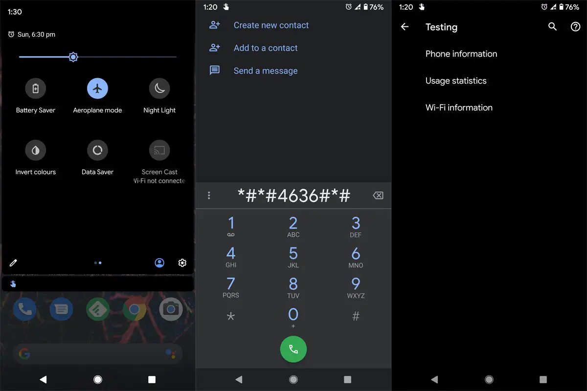 Opening Phone Information in Dialpad Android