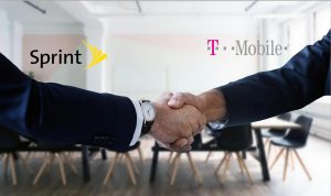 Sprint T-Mobile Merge Fantasy Hand Shake
