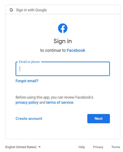 Google Photos transfer authorize Facebook