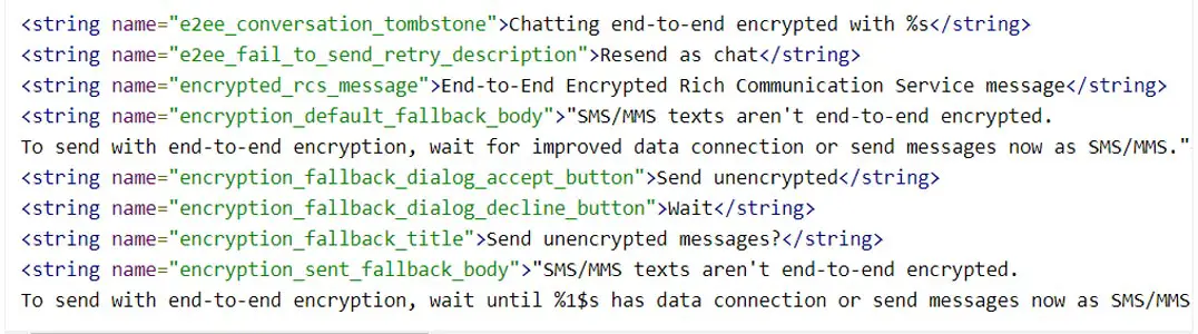 Google RCS Messaging End-to-End Encryption Feature APK Teardown