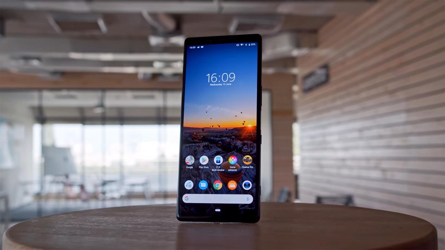 Sony Xperia 1 Front Side view on the Table