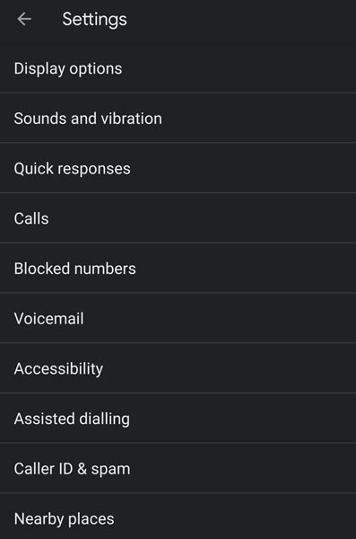 Caller ID Options Google Phone app