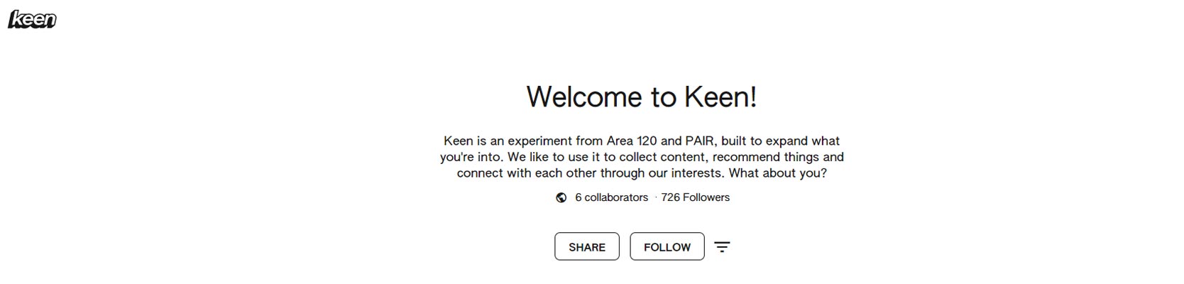Google Keen Official Account Page
