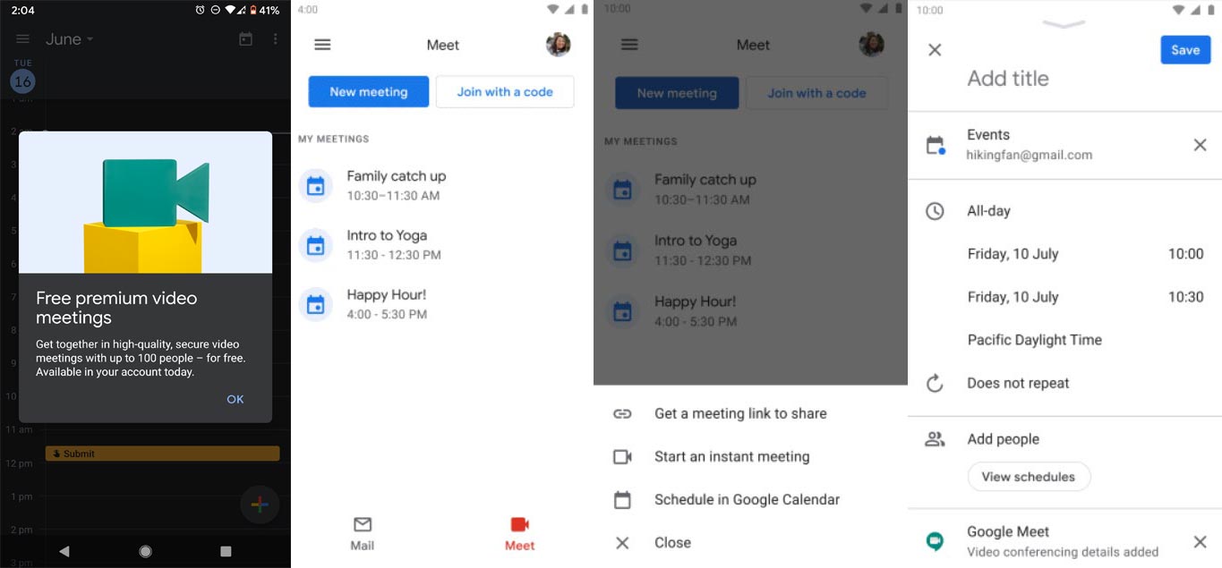 Google Meet Calendar Integration