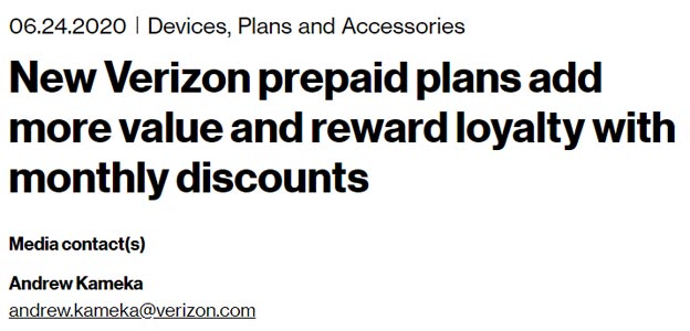 New Verizon Wireless Prepaid Plans offers Loyalty-based Rewards Official Blog Post