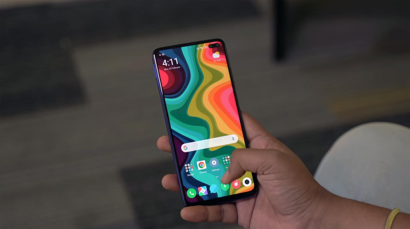 Poco X2 unlocked home screen in the hand