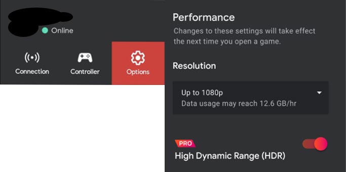 Stadia Individual devices Resolution Change