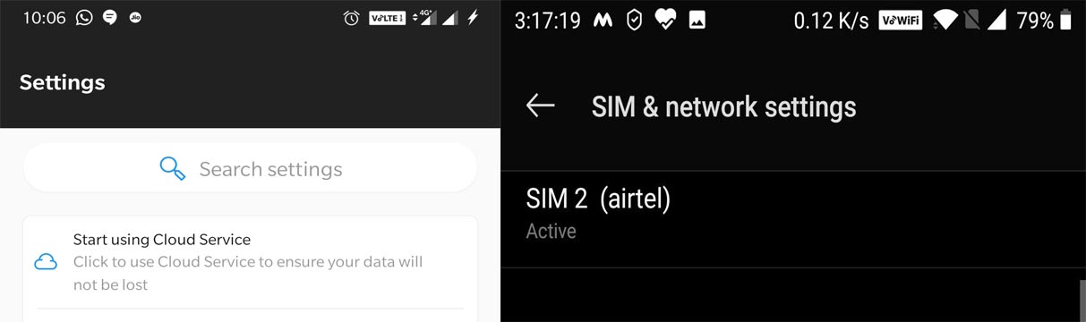 VoLTE vs VoWiFi Symbol