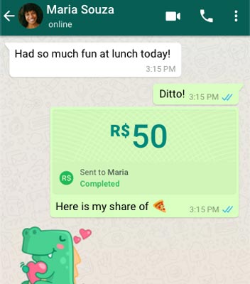 WhatsApp Payments Brazil Screenshot