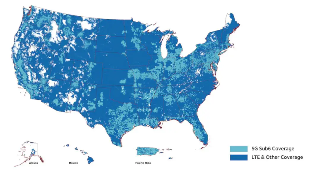 AT&T Nationwide 5G coverage Map