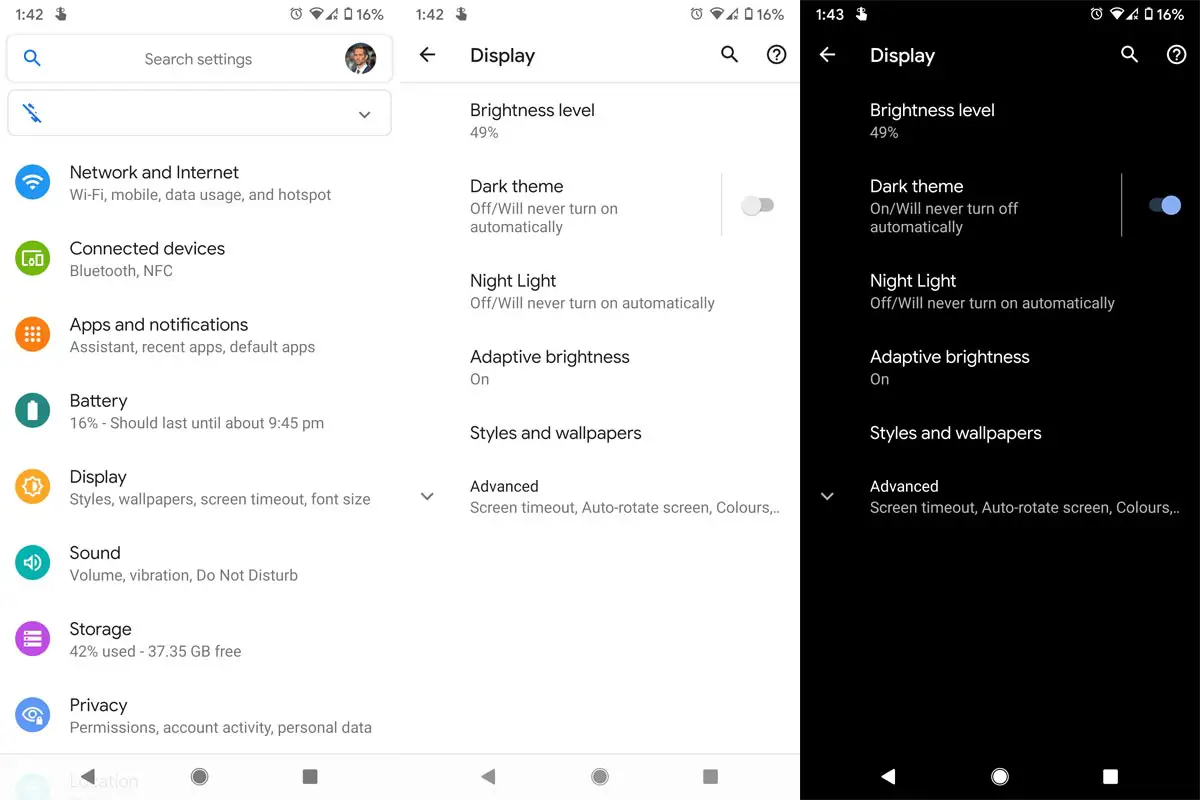 Activate System Wide Dark Mode in Android 10