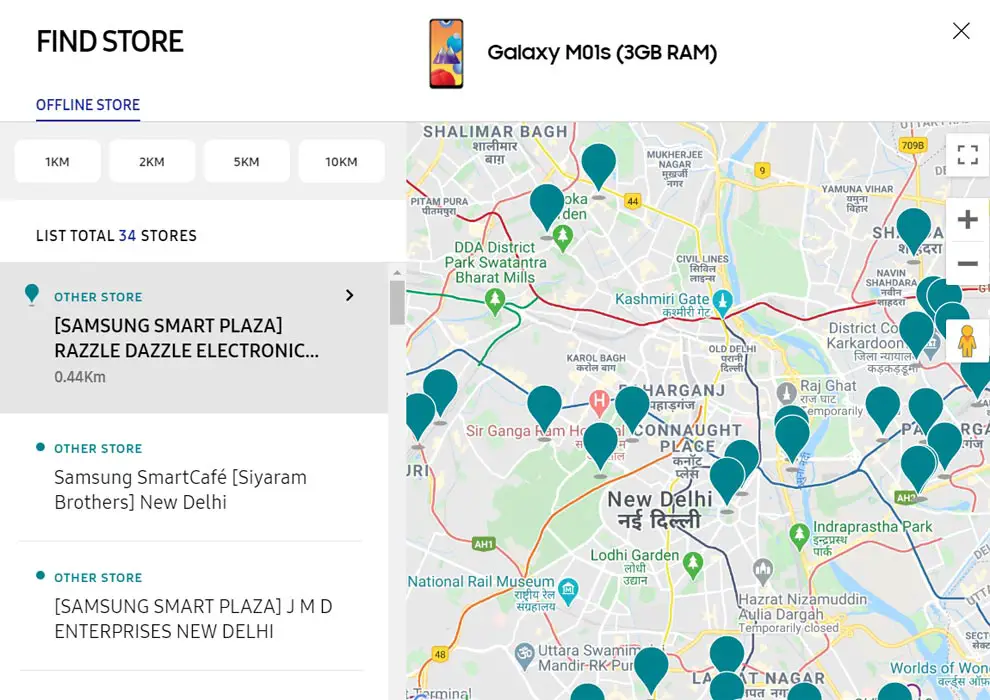 Find Store Availability Samsung Galaxy M01s