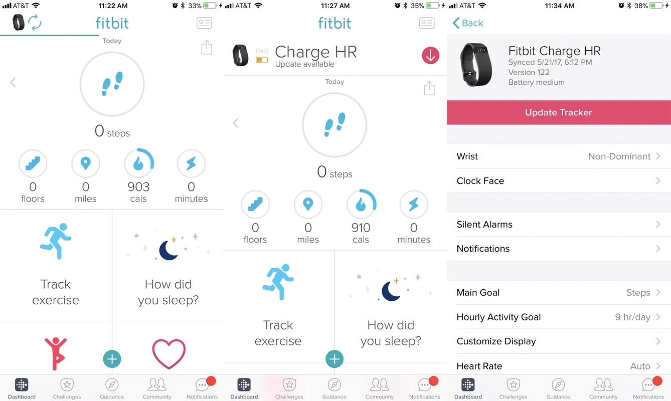 Fitbit Trackker Update using App