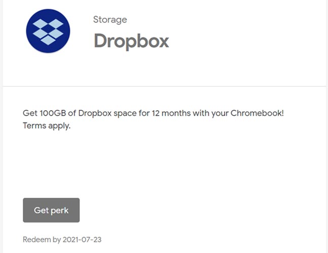 Free 100 GB Dropbox Storage for Chromebook users 1