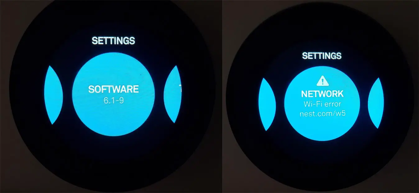 Google Nest Thermostat w5 Wi-Fi Error