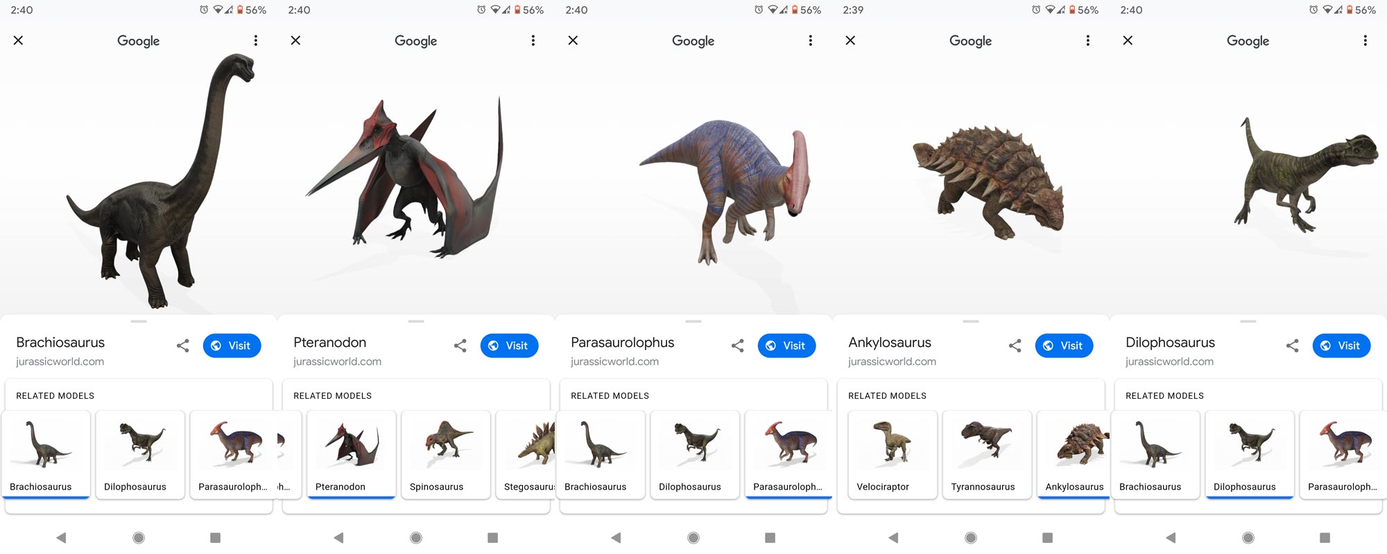 Jurassic World Dinosaurs AR 3D List 1