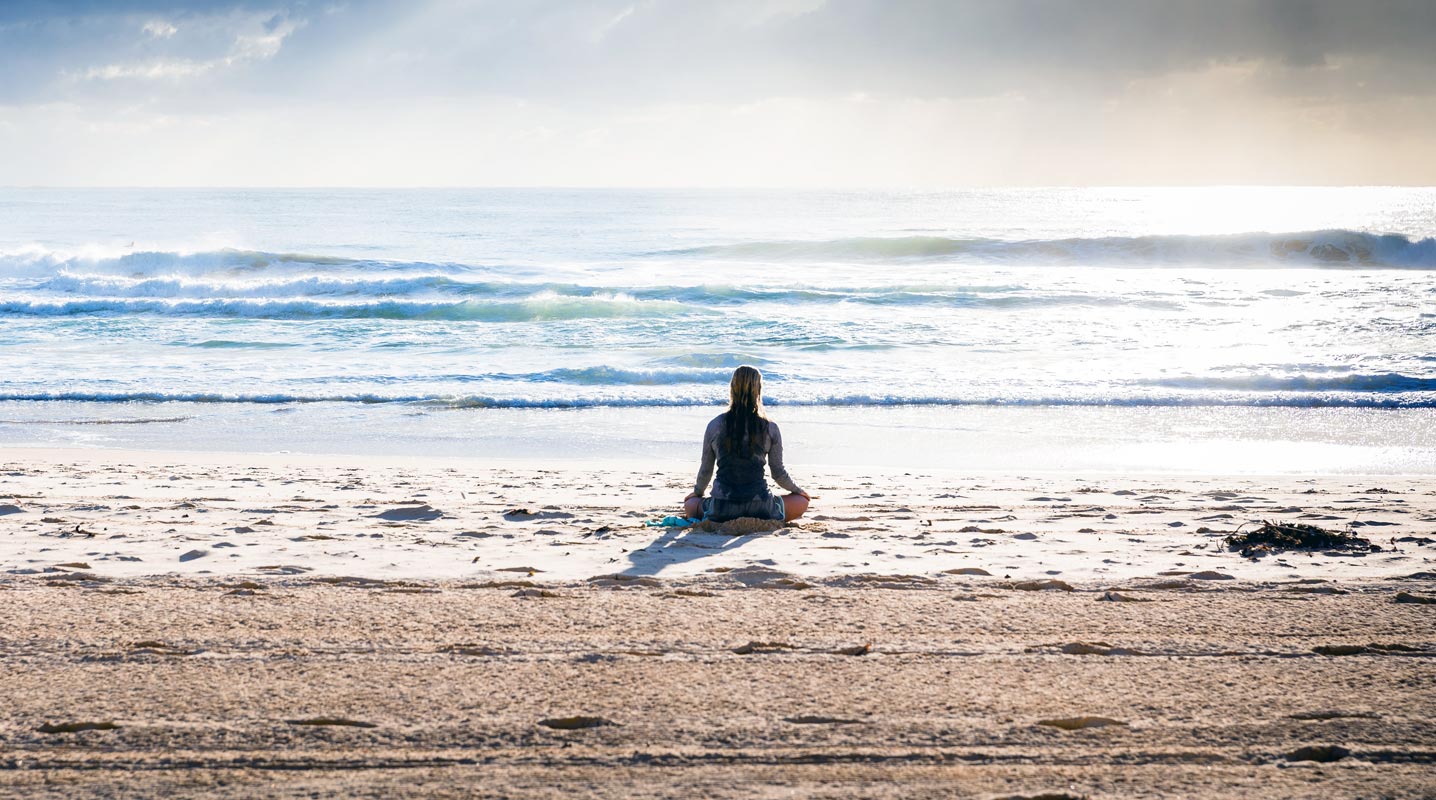 Meditating in Beach