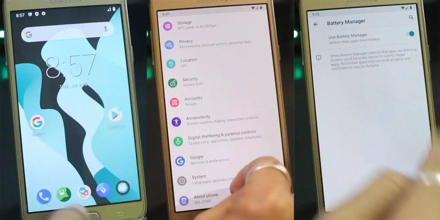 Samsung Galaxy J7 2015 Android 10 Lineage OS 17.1 Screenshots