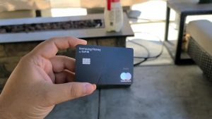 Samsung Money SoFi Card in hand