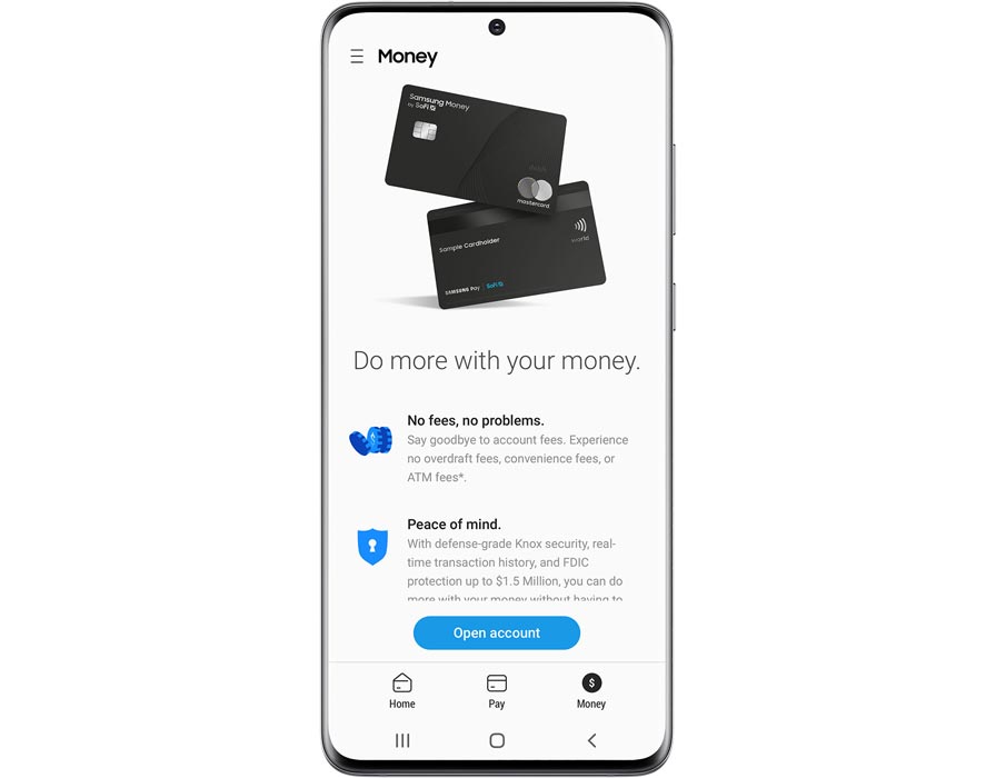 Samsung Money tab in Samsung Pay