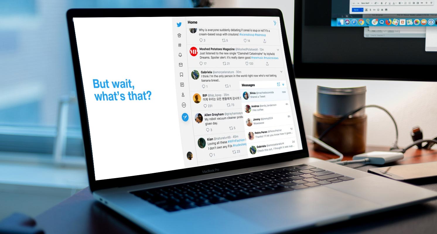 Twitter Direct messages DM Overlay in Macbook Pro