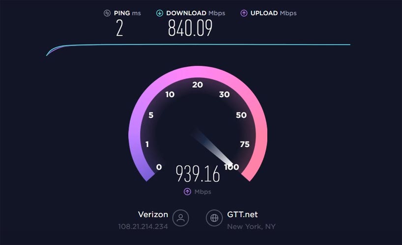 verizon dsl download speed test