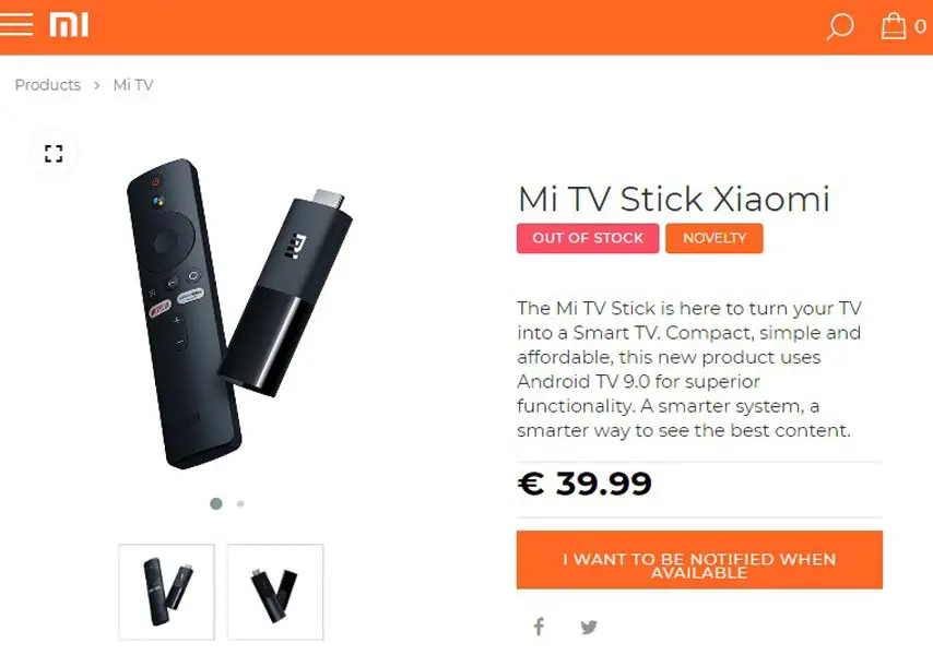Xiaomi Mi Android TV stick Officially appears Europe