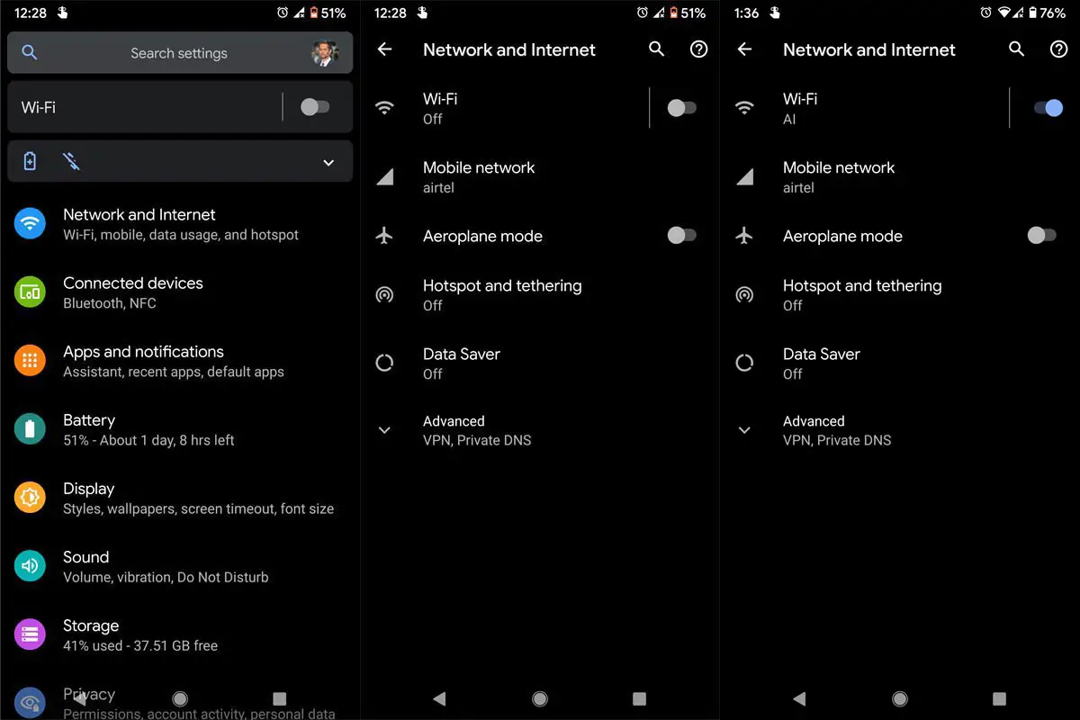 Check Wi-Fi Connection name in Settings Samsung Galaxy M20