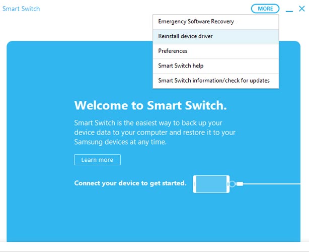Device Driver Installation Samsung SmartSwitch