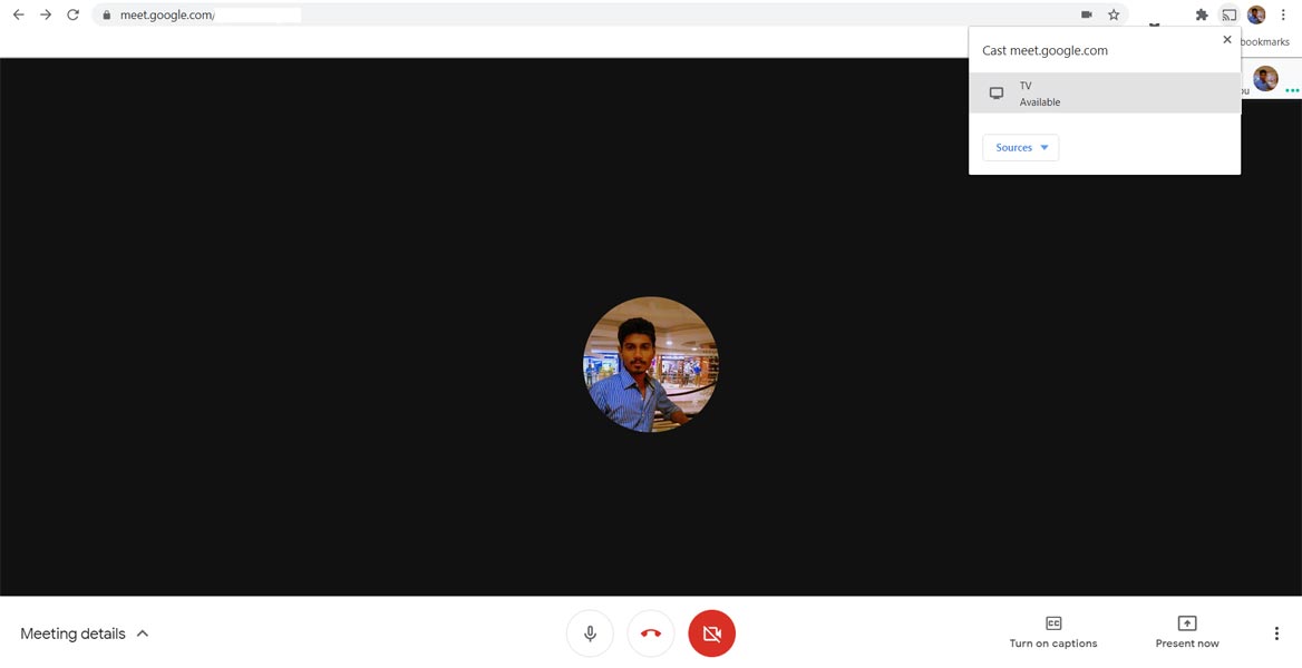 Google Meet cast to TV Option