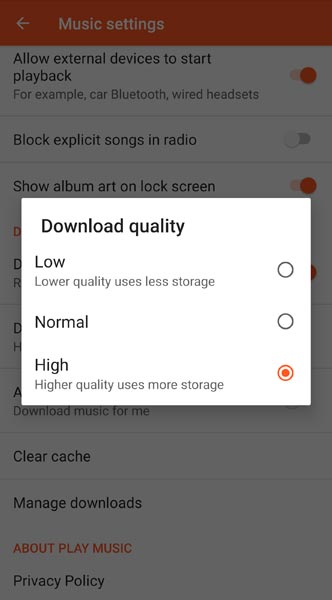 Google Play Music Quality