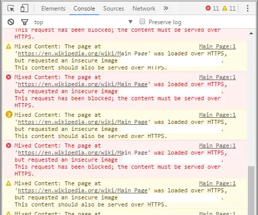 Mixed Content Error Chrome