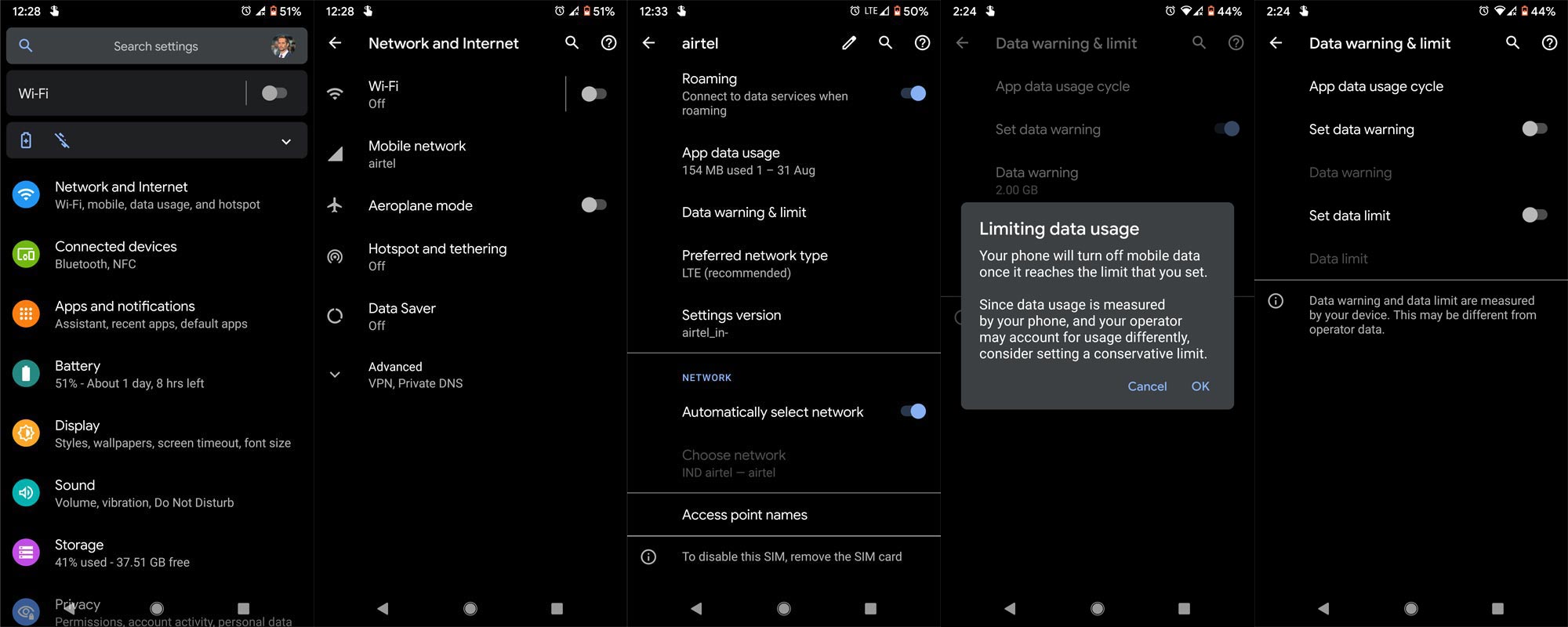 Mobile Data Limit Setup Android Mobiles