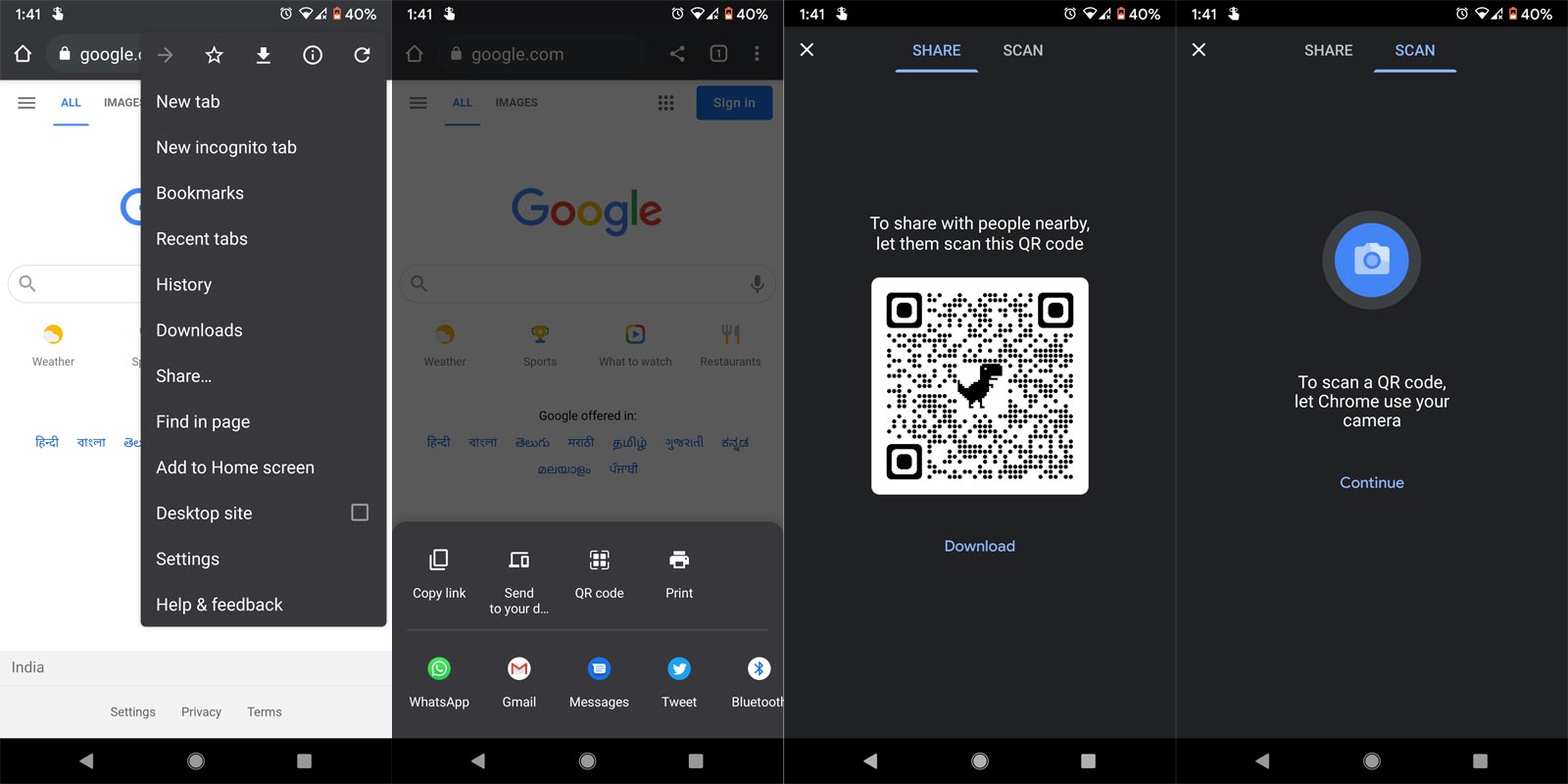 QR Code Scan and Generate in Chrome Android