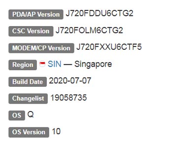 Samsung Galaxy J7 Duo Android 10 Firmware Details