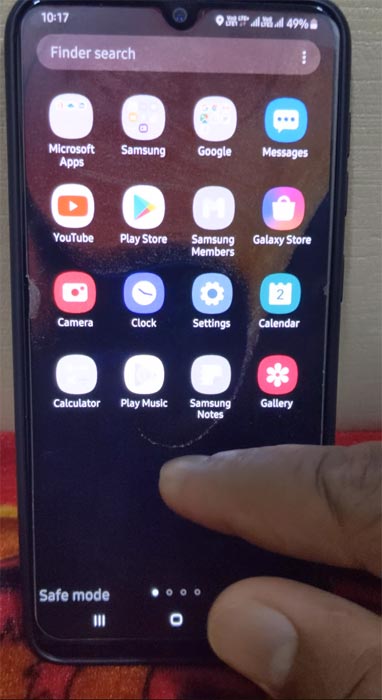 Samsung galaxy A50 Fix Freeze using Safe Mode