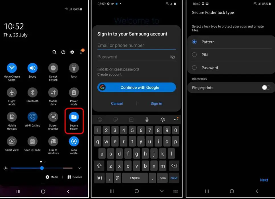 Setup Secure Folder in Samsung Galaxy Devices