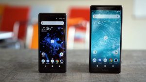Sony Xperia XZ2 and XZ2 Compact on the Table