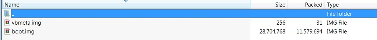 Vbmeta and Boot Image files in one .tar file