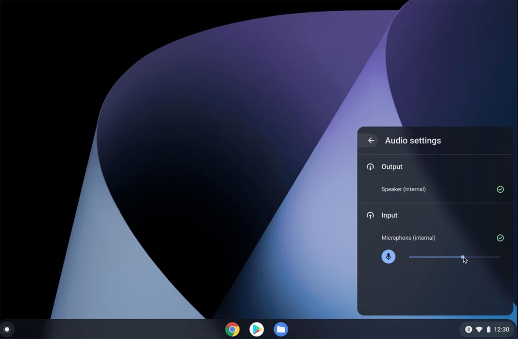 Chrome OS Mic Slider using Mouse