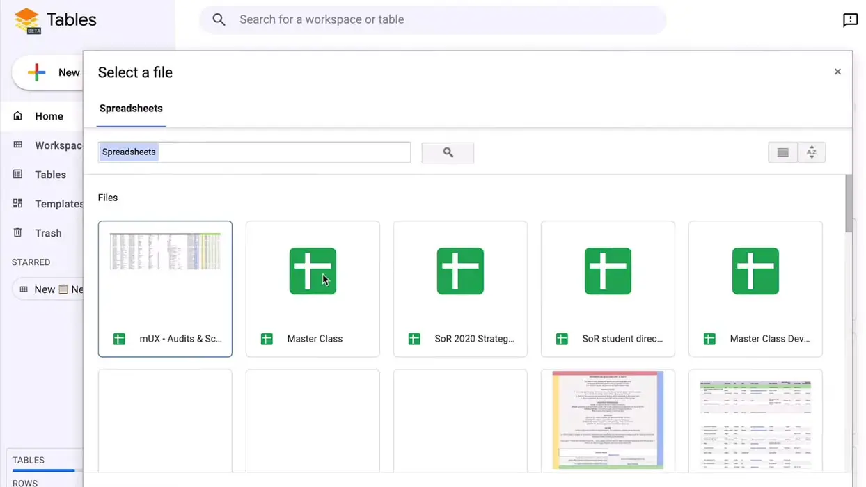 Google Apps Integration Tables