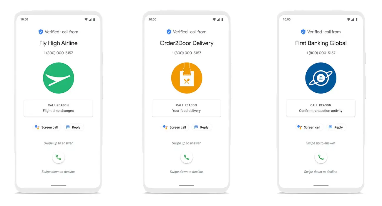 Google Phone App Verified Calls Examples